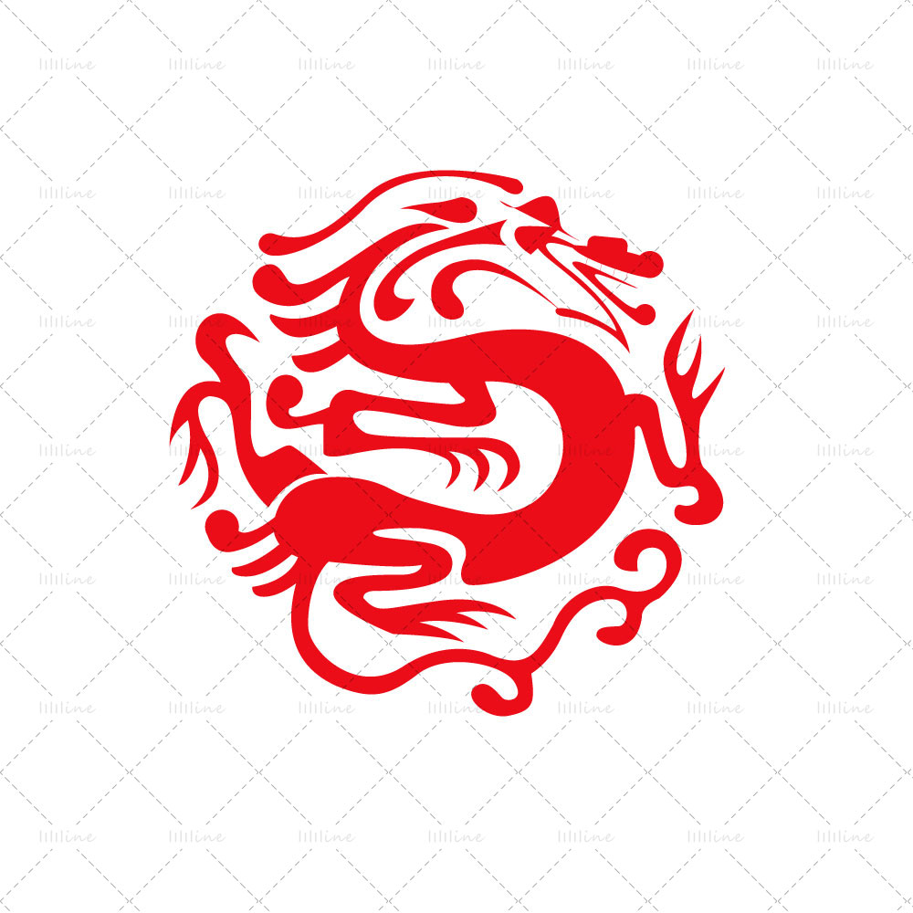 Dragon traditionnel chinois totem tattoo pattern vi eps pdf