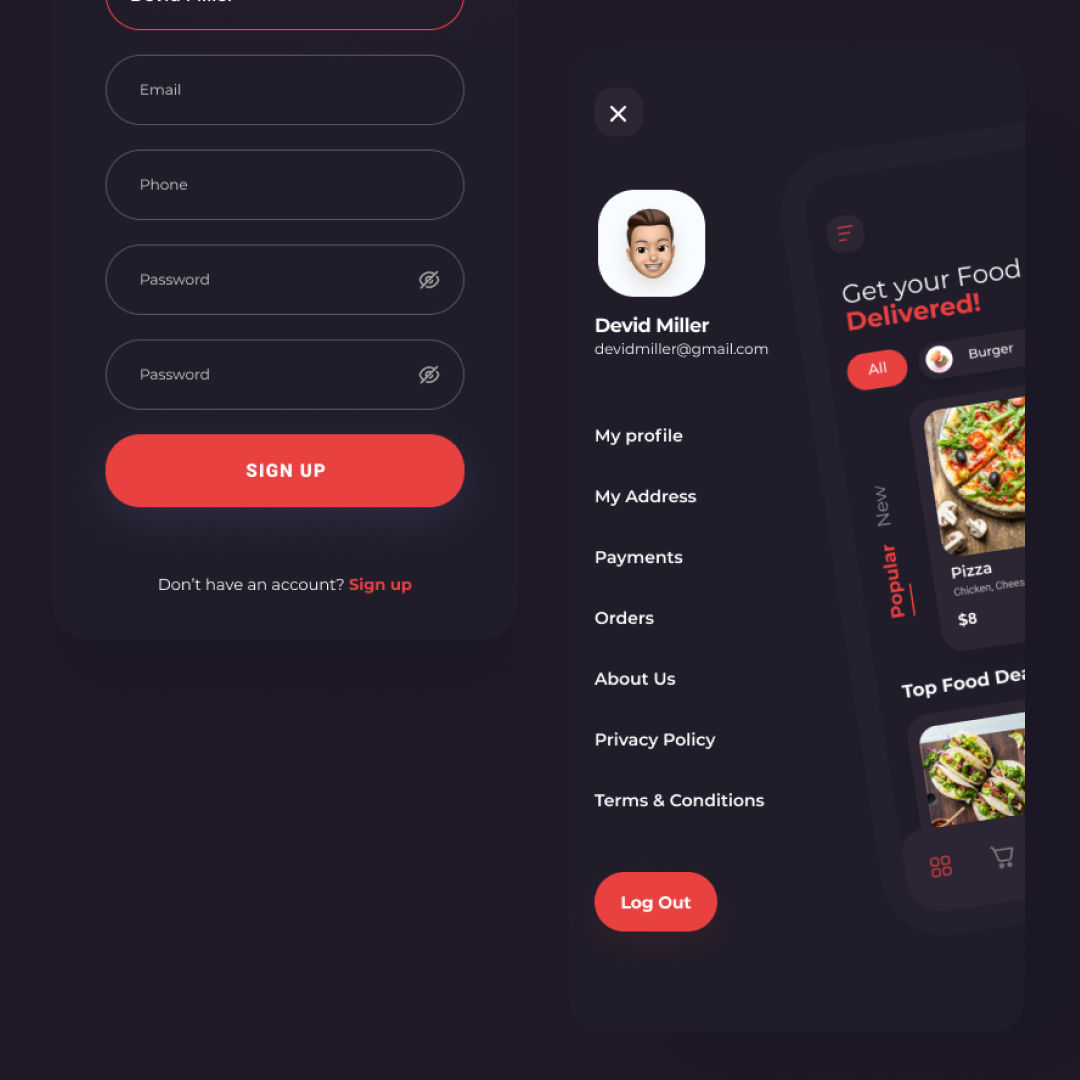 Food Delivery App Ui Ux Figma Template