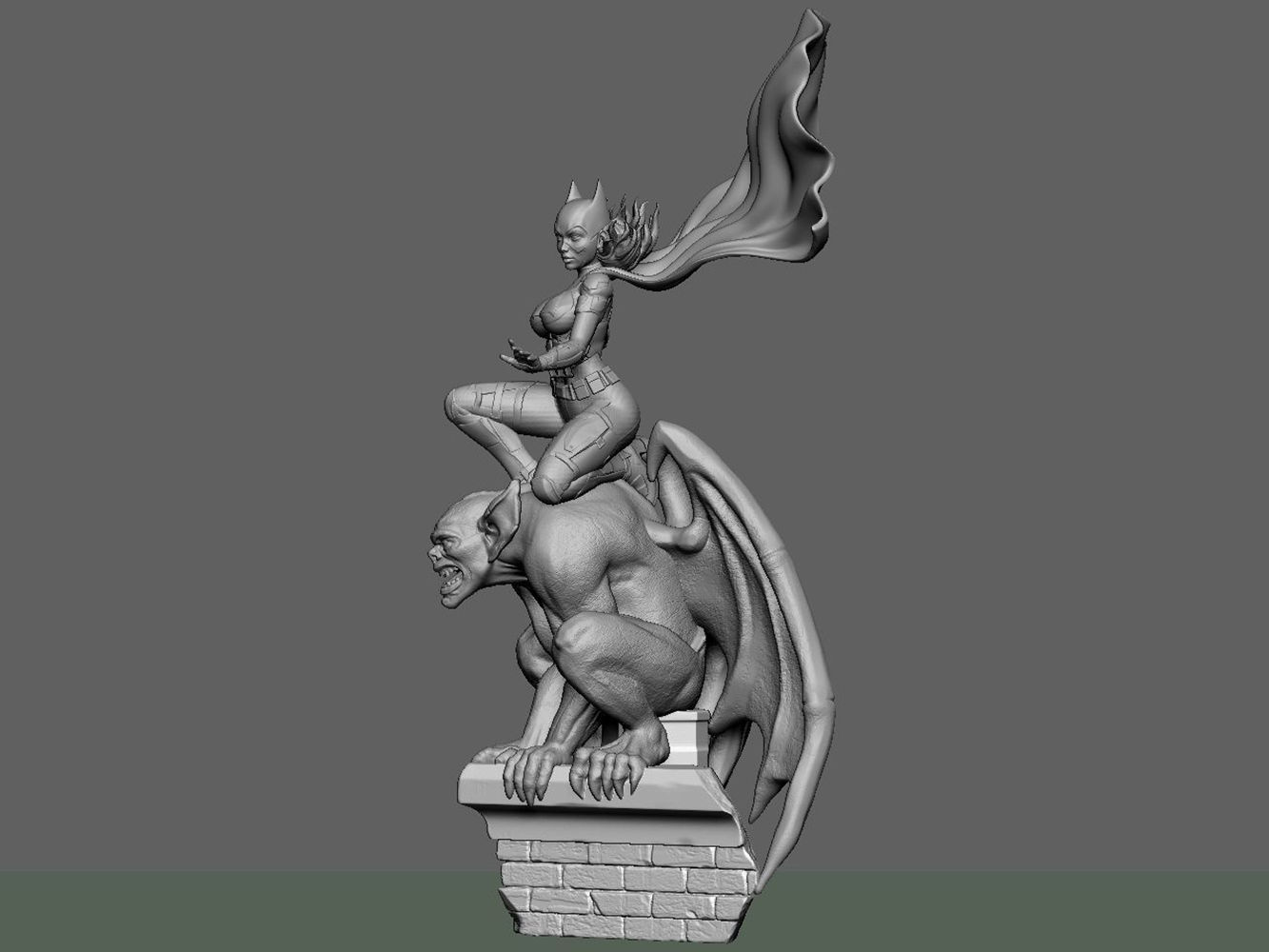 Batgirl Estatua Del Diablo Modelo D Listo Para Imprimir Stl