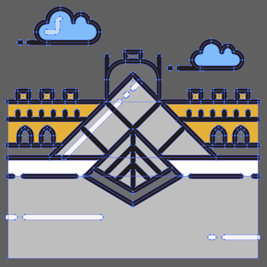 The Louvre Vector Illustration