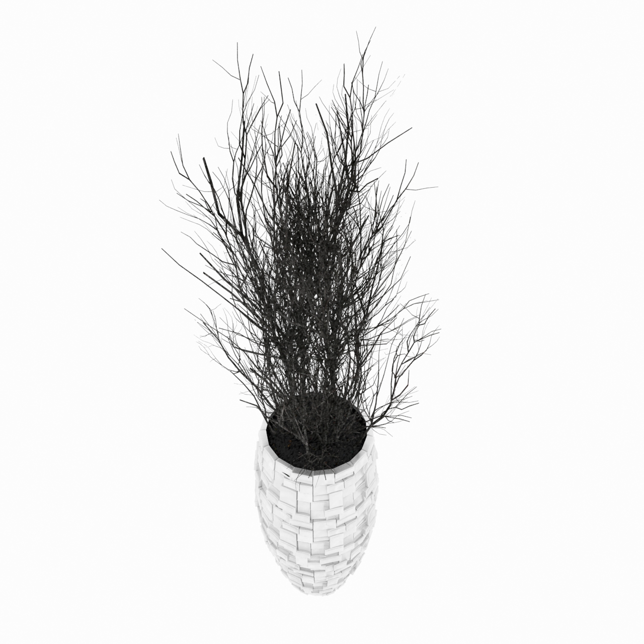 Şube dal dal ramet saksı bonsai 3d modeli