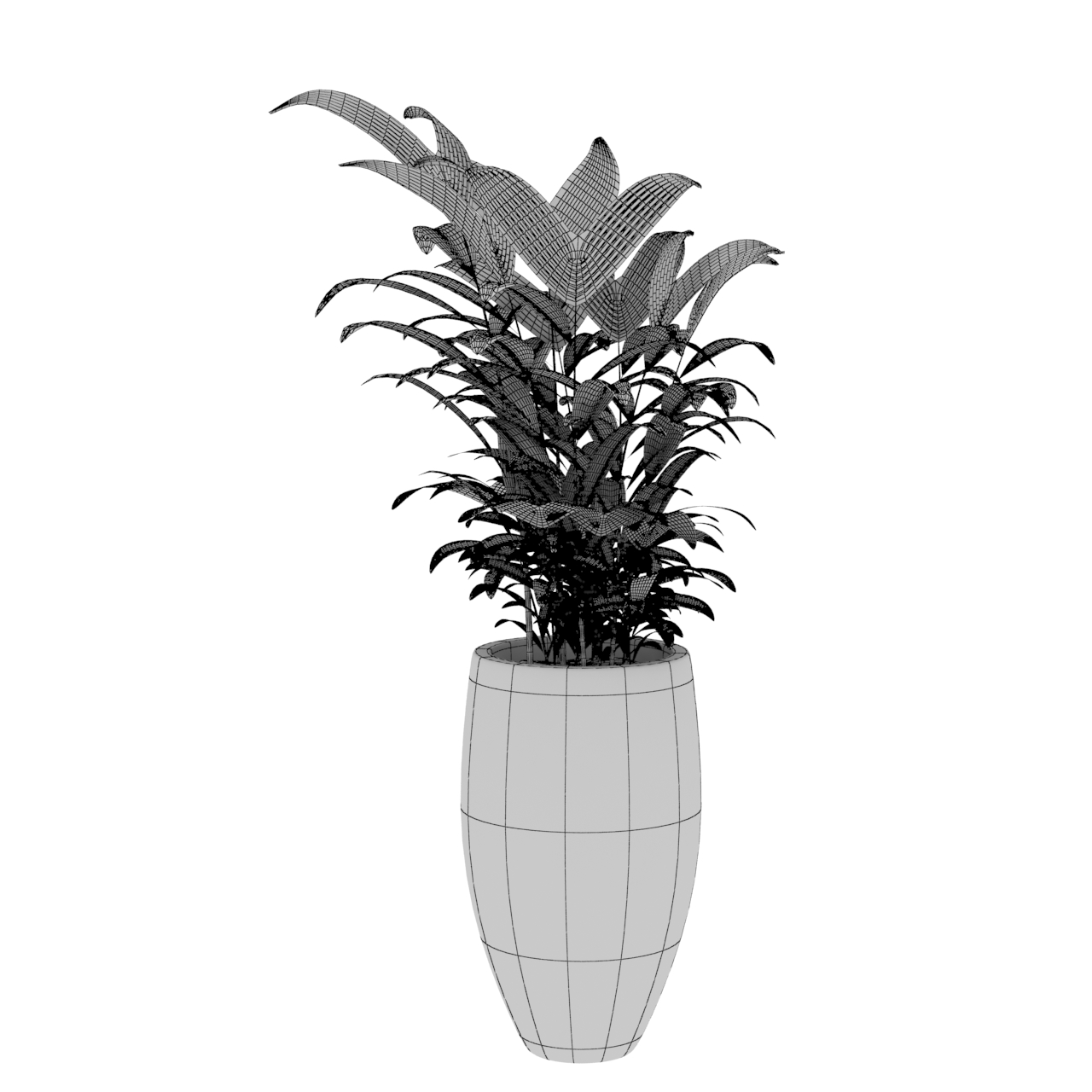 绿色叶子盆栽植物3d模型l