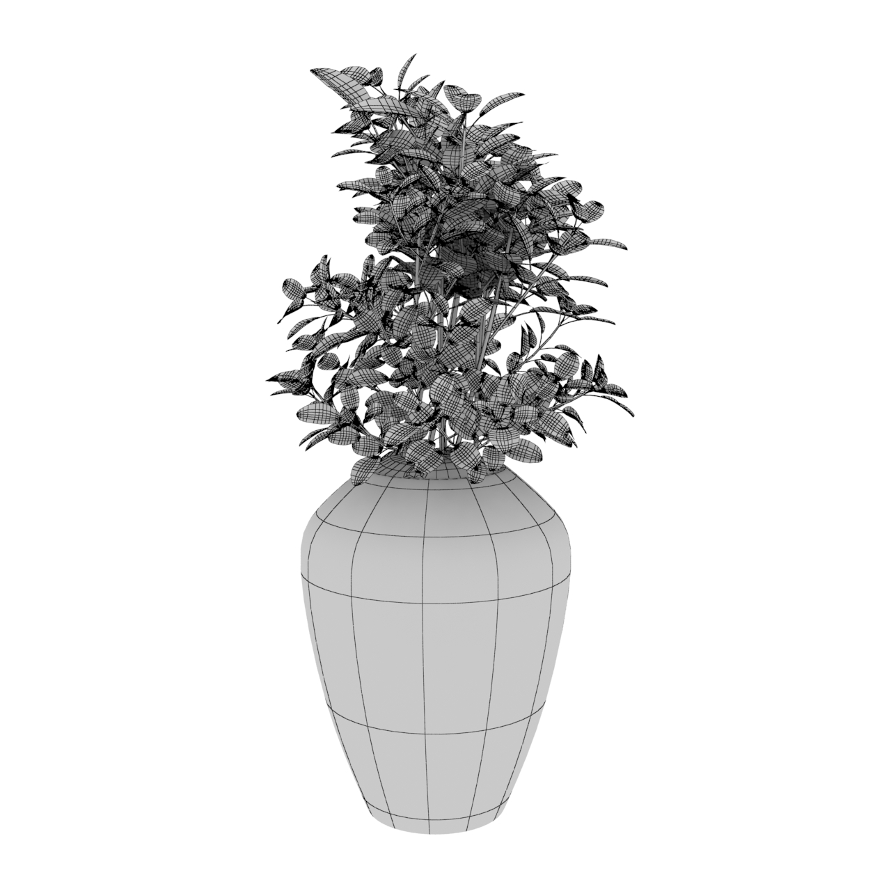 green plants pot culture 3d model