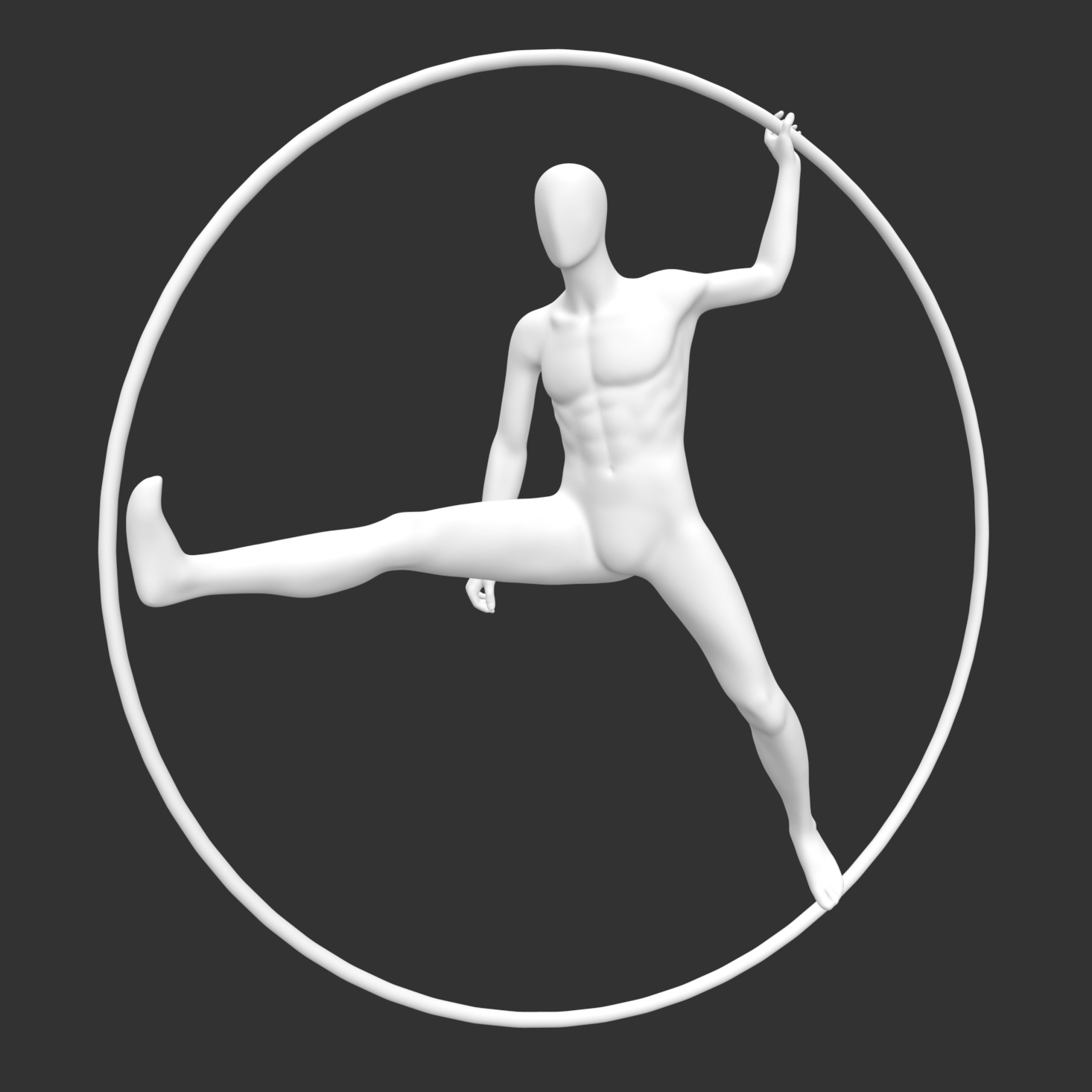 体操运动男性模特儿橱窗展示道具3d打印模型