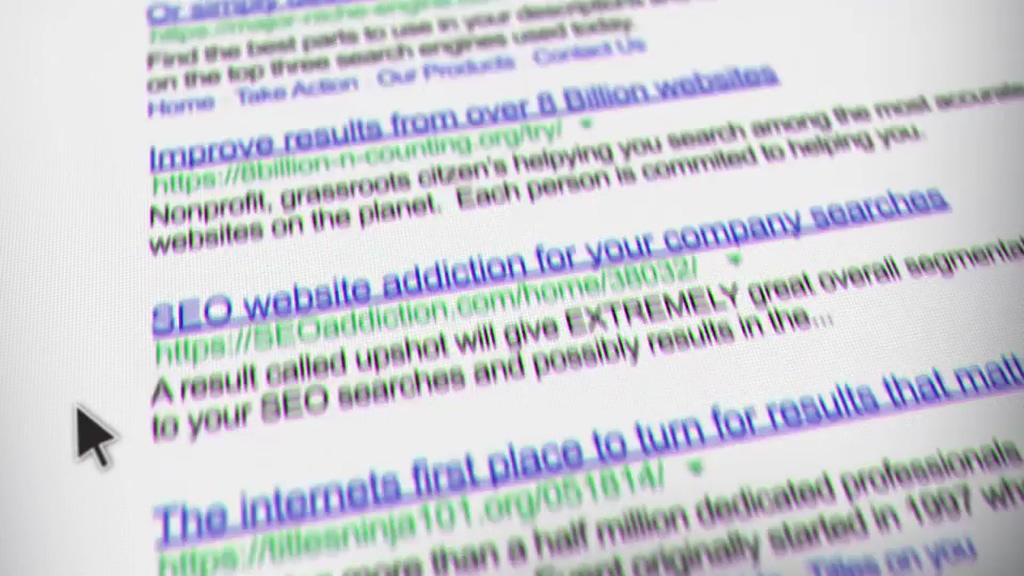 Close-up da tela do mecanismo de pesquisa da Internet