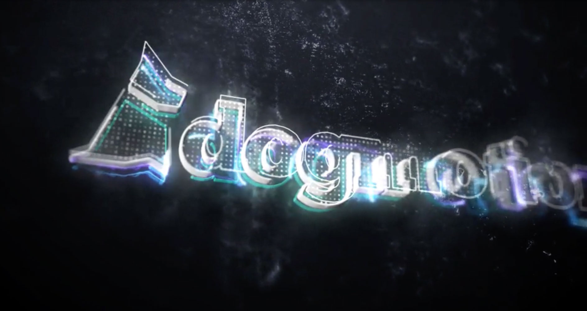 Neon light effect animation logo