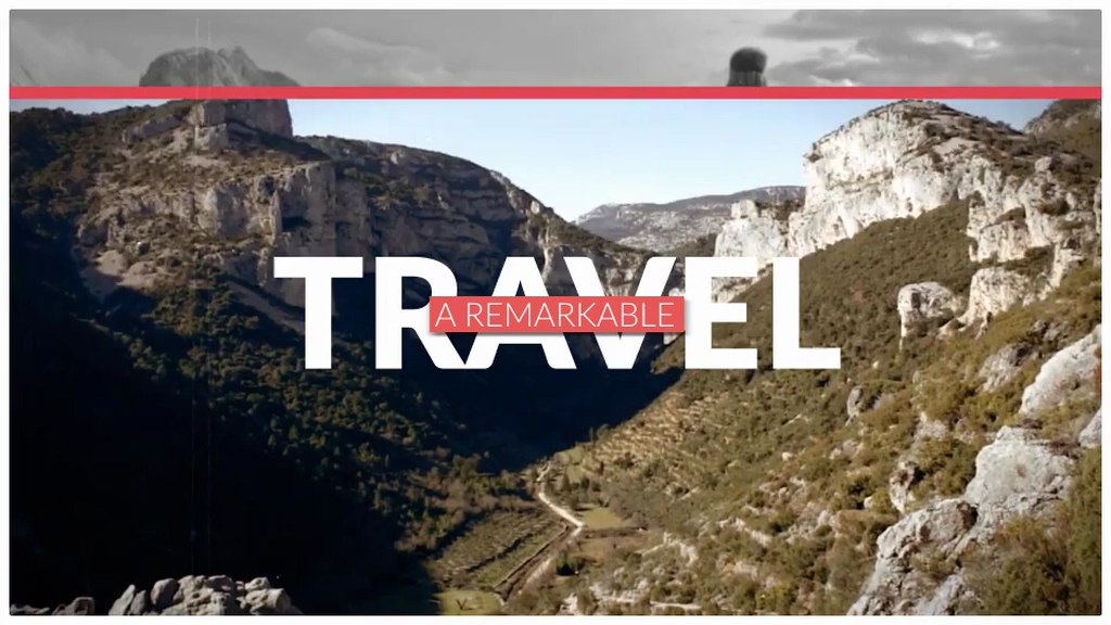 Brisk travel text headline display