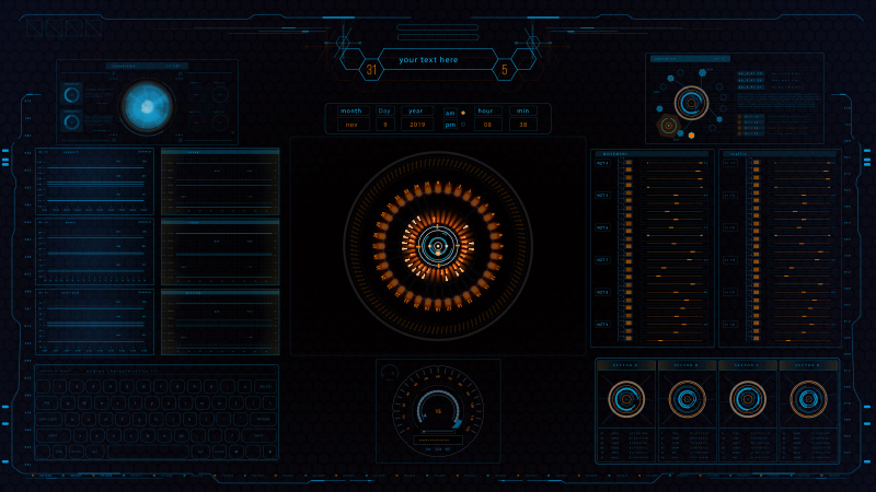 250 science fiction HUD animation elements