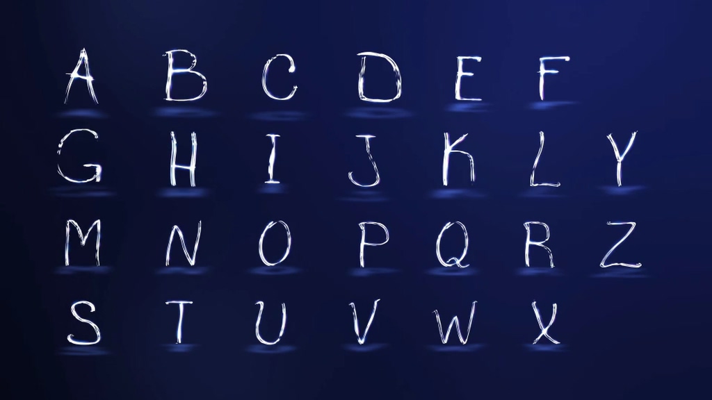 Animation d'effets de lumière Alphabet numérique