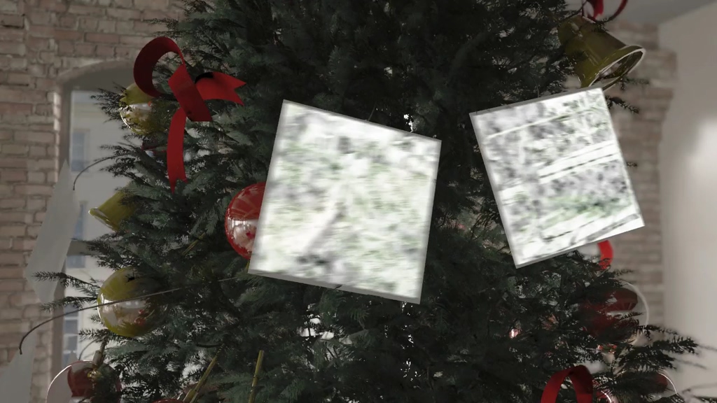 Christmas tree hanging photo video show