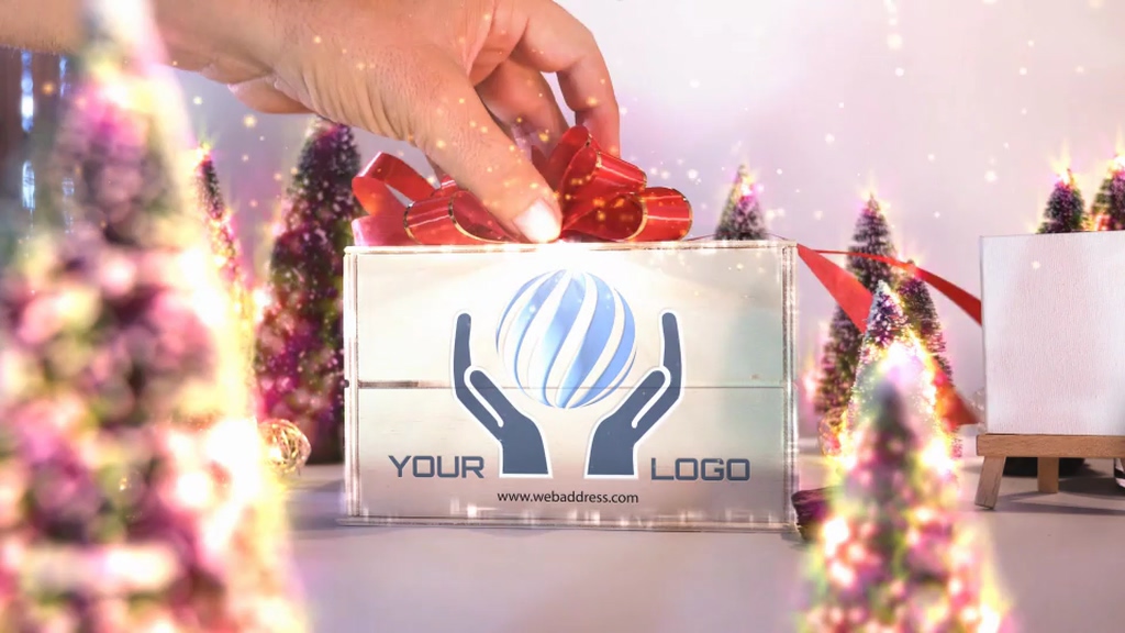 Christmas gift box card animation