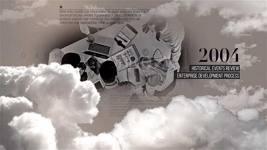 Cloud history title video display