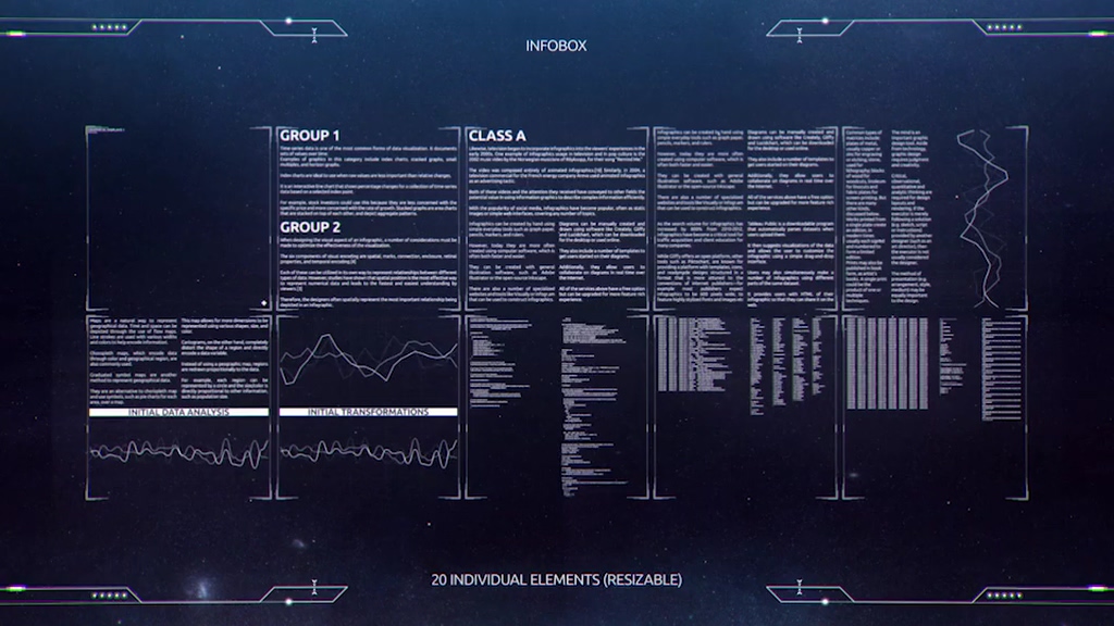 Elementos de animación de ciencia ficción.