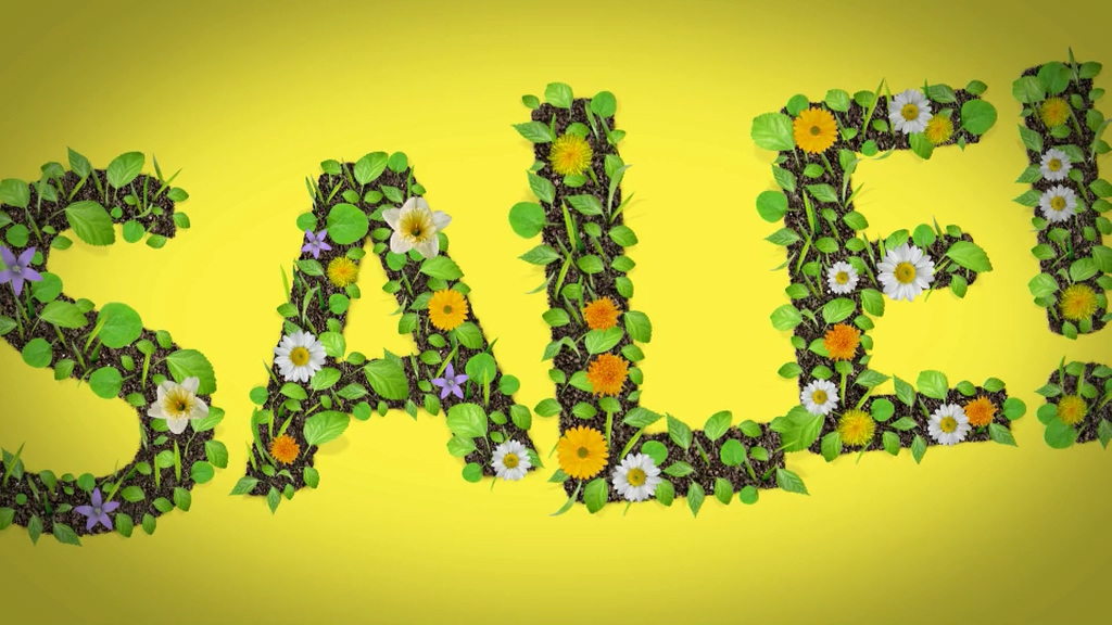 Green leaves blooming letters animation