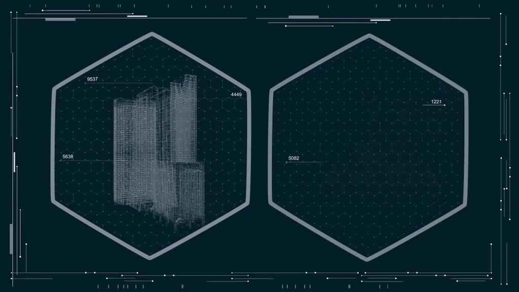 Elementi di animazione dell'interfaccia HUD Tecnologia aziendale