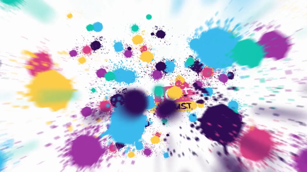 Colorful brush painting splash effect