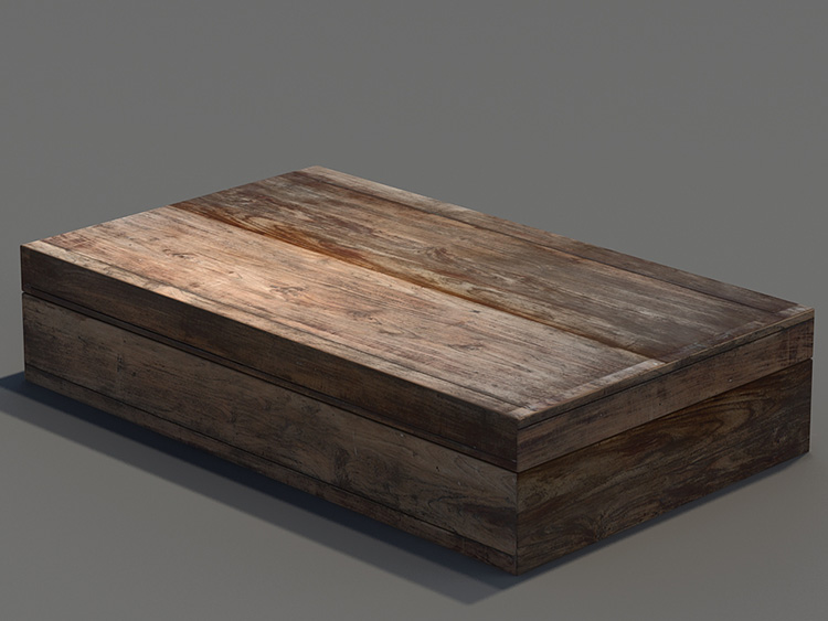 Modelo de caja de madera 3d