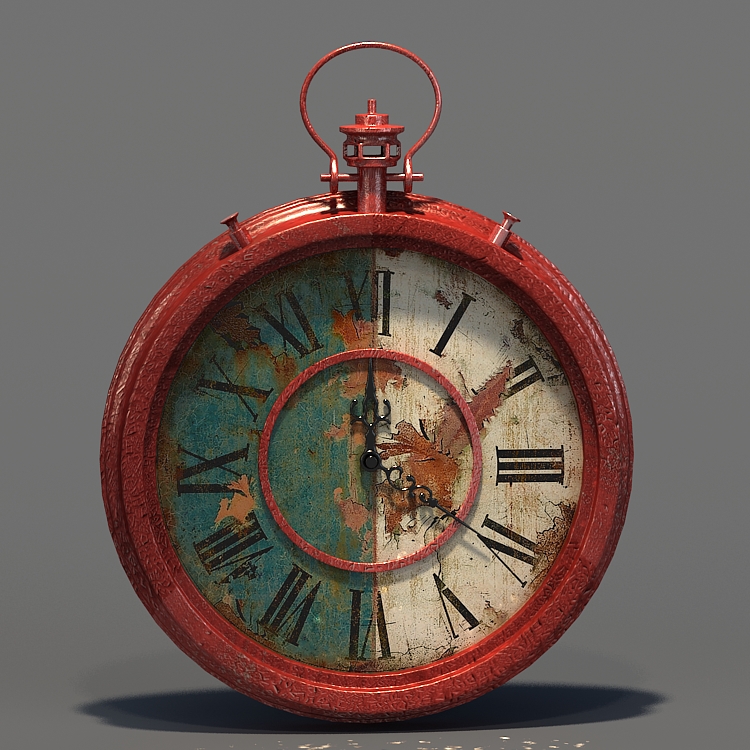 3d model old clock watch