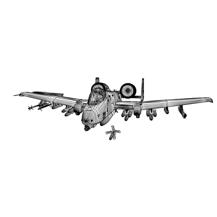 A-10A Warthog Attack Plane 3d model