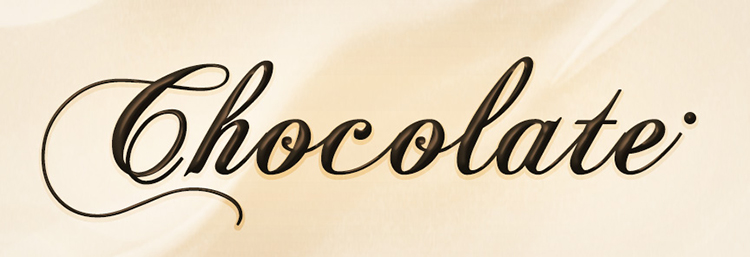 Chocolade ps photoshop laag lettertype Stijl