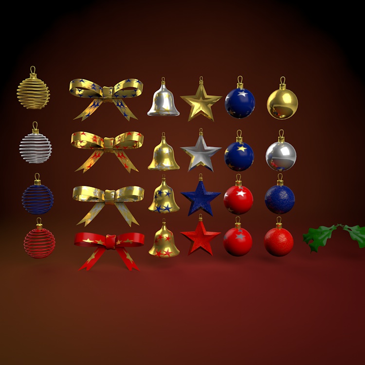Christmas decorations 3d model