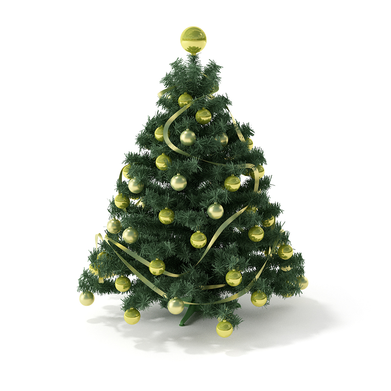 クリスマスツリーゴールドボール3Dモデル
