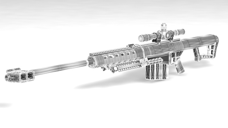 M107 12.7mm sniper rifle 3d model
