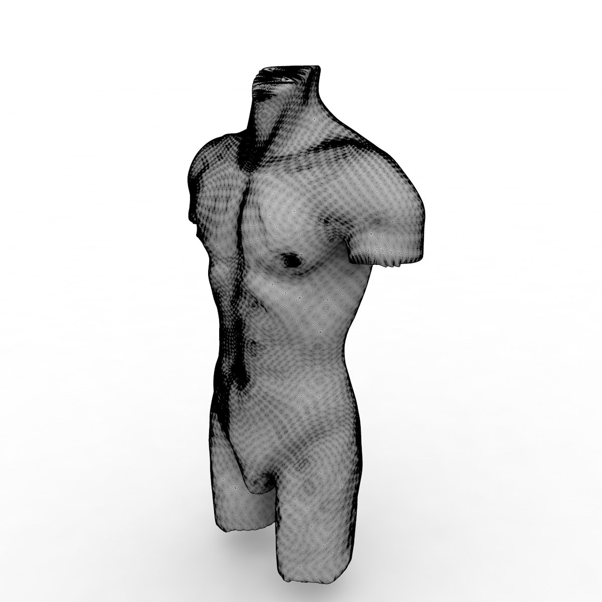 Low poly male mannequins torso 3d model