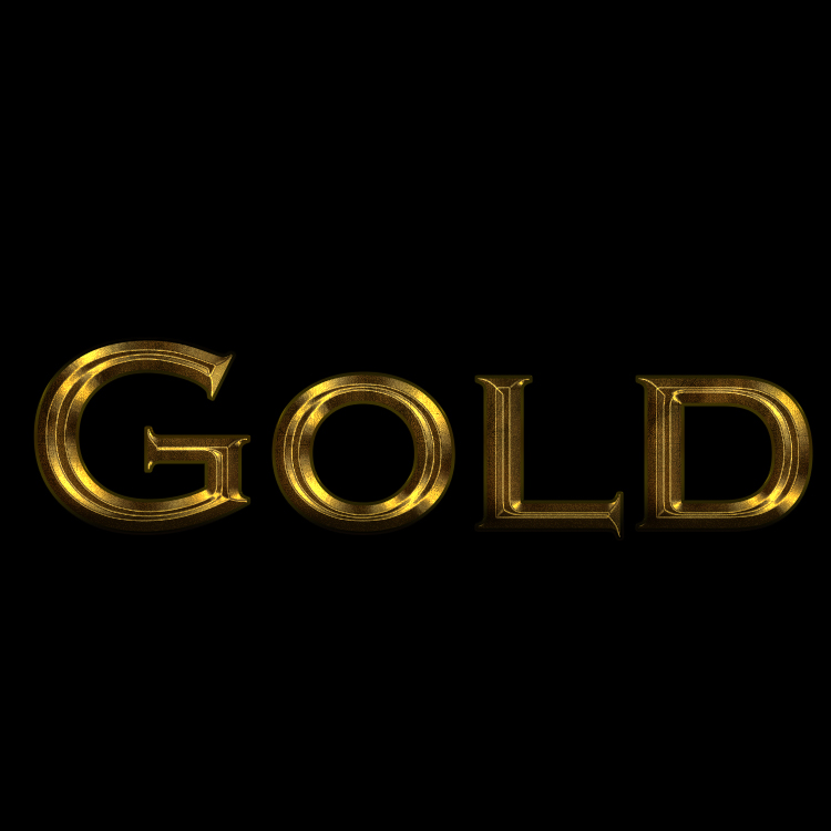 Realistic Gold PS Style Font Layer