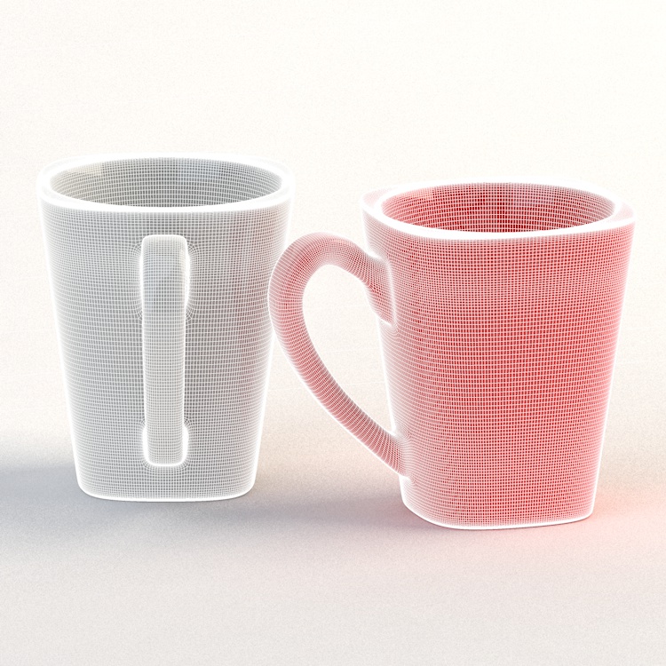 Square mug 3d model