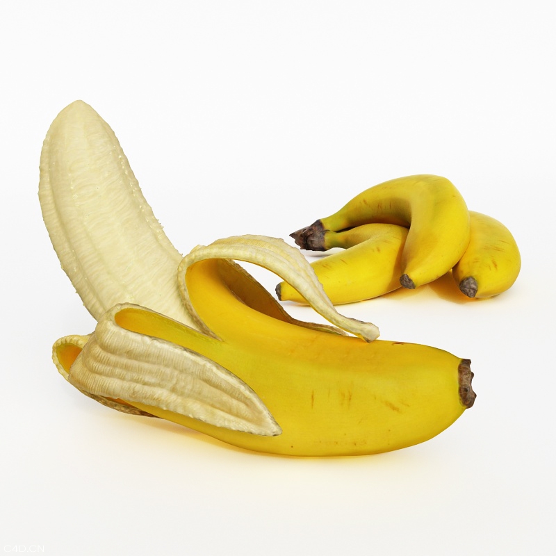 fruit yellow banana 3d model