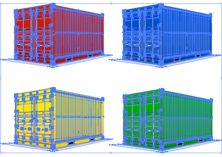 cargo container AI Vector
