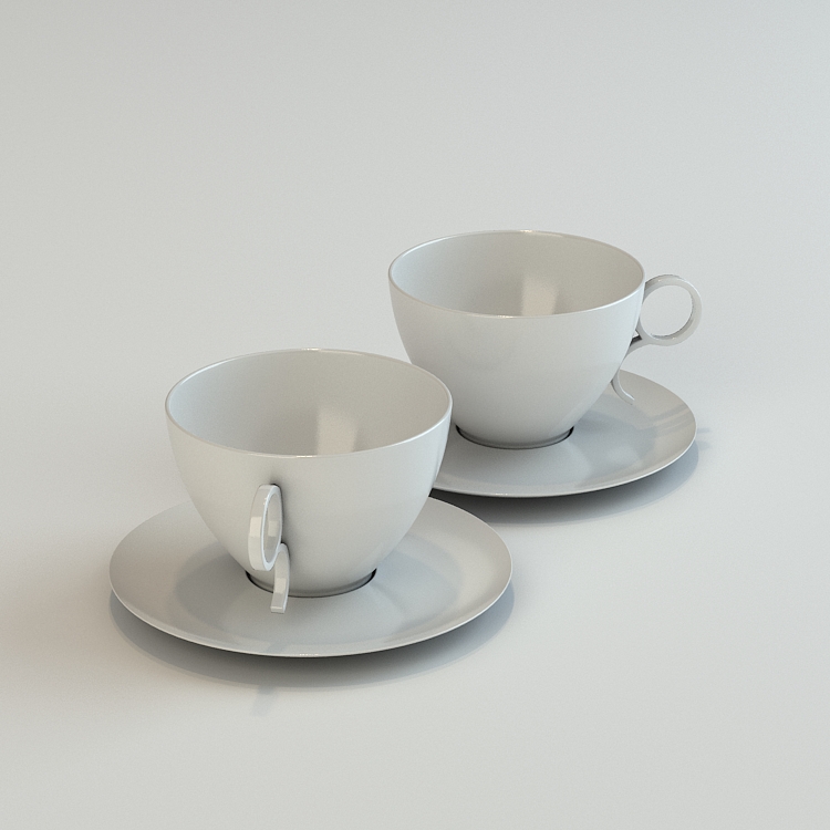 磁器カップコーヒー3Dモデル