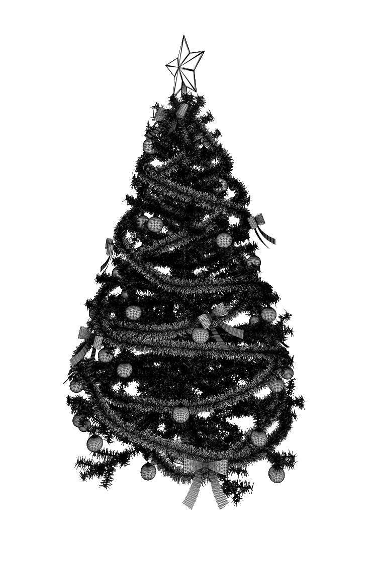 カラーリボンクリスマスツリー3Dモデル