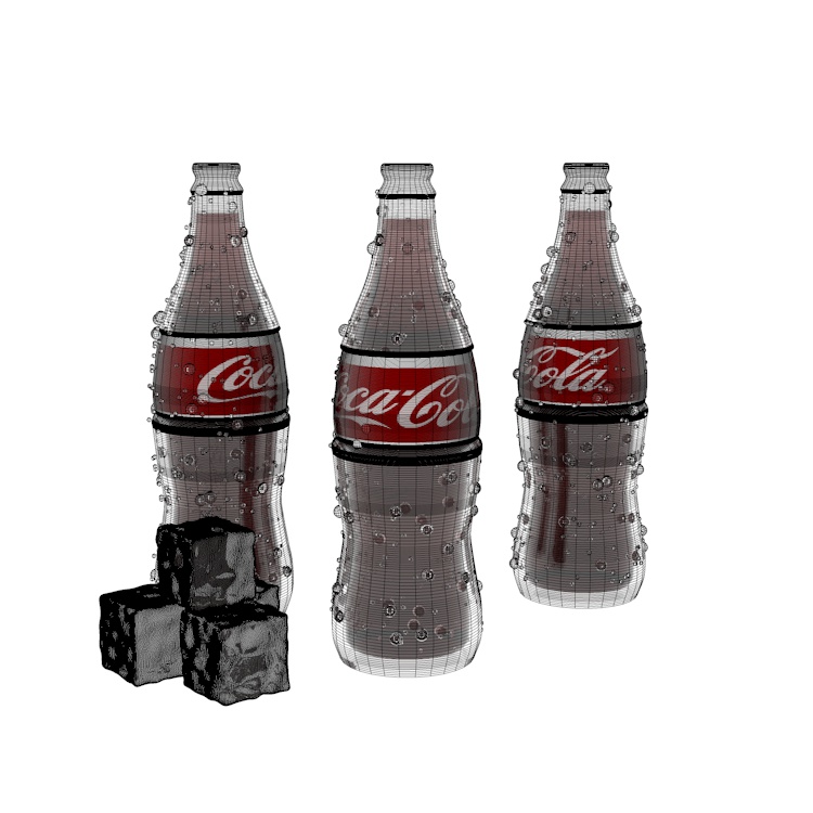 Coca cola glass bottle 3d model