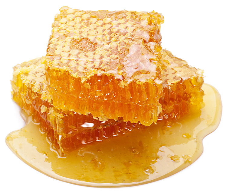 Miel en nid d'abeille