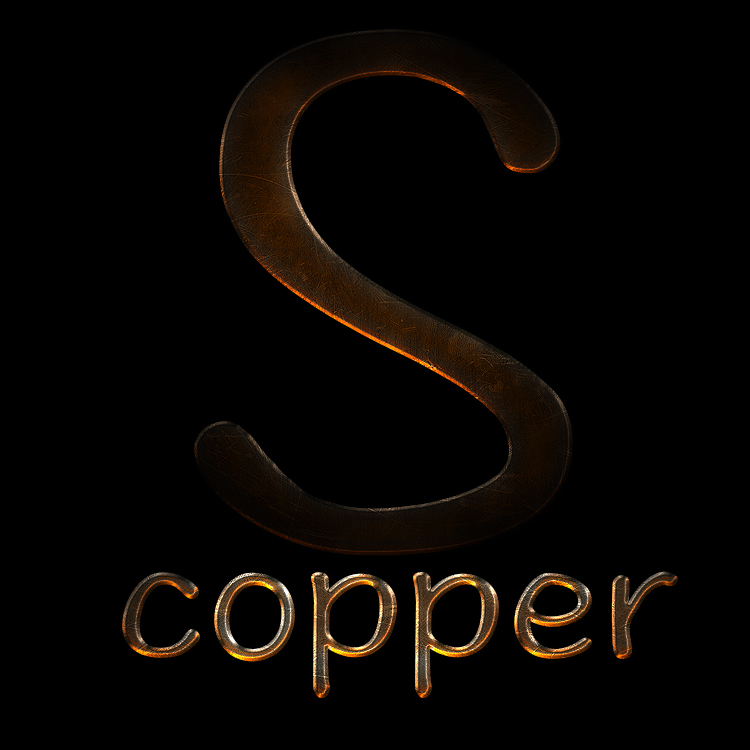 Medieval Copper Photoshop PS Efectos de estilo de texto