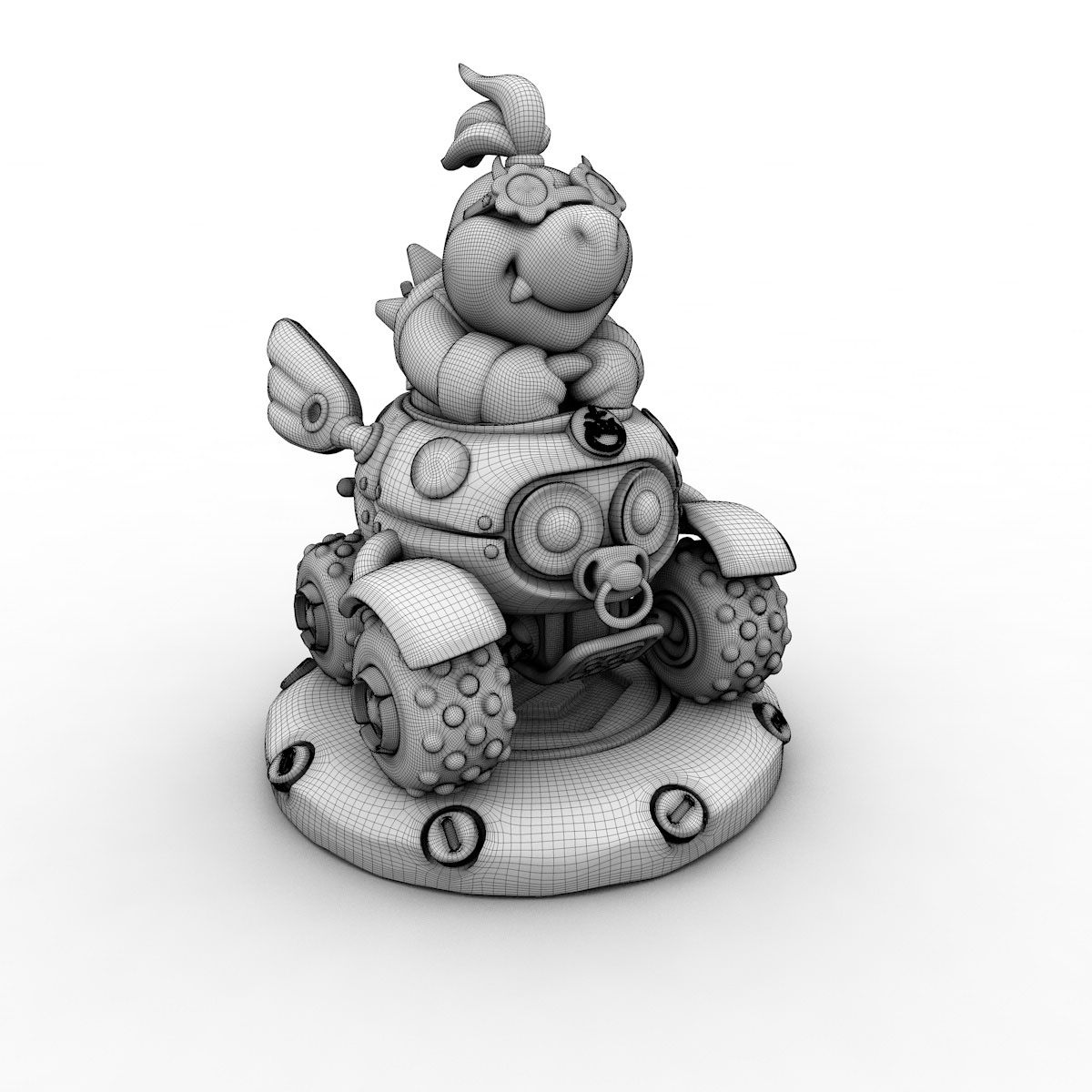 Cute Racing Driver 3d Model