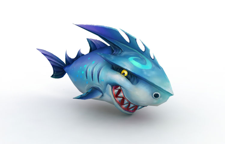 かわいいサメ低ポリ3Dモデル