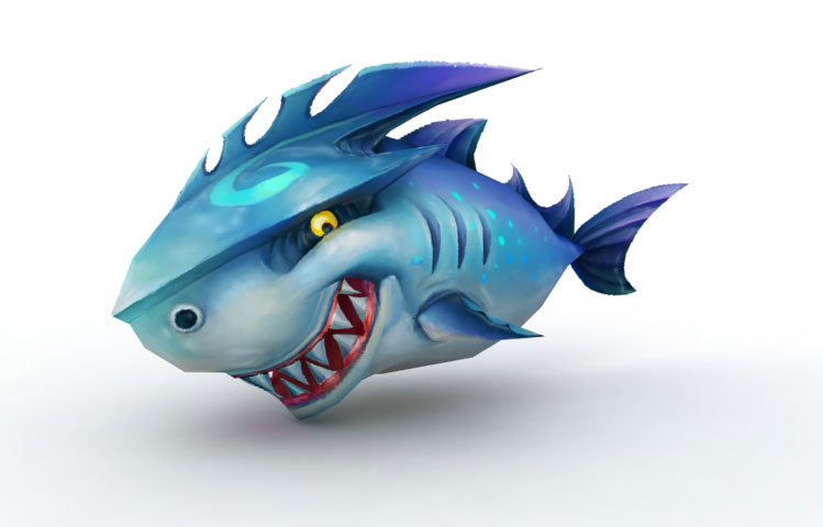 かわいいサメ低ポリ3Dモデル