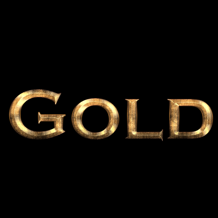 Realistic Dirty Gold PS Style Font Layer