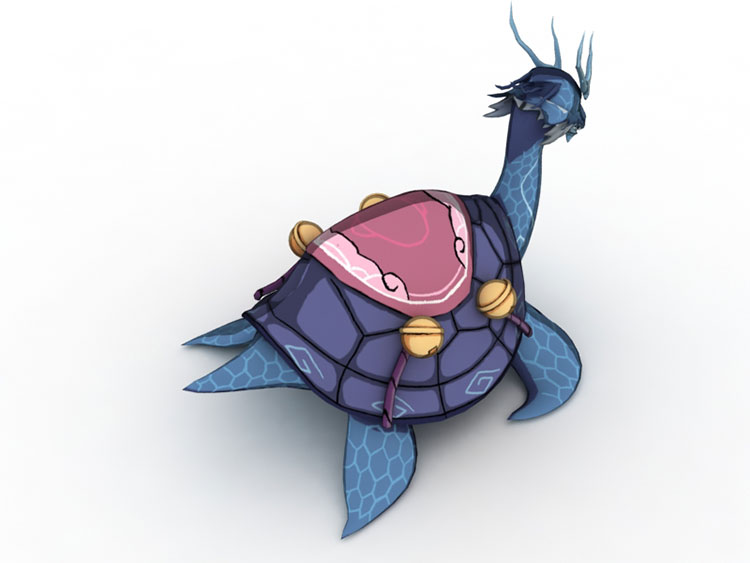 Karikatur Drachen Fata Morgana Schildkröte Schildkröte 3D-Modell