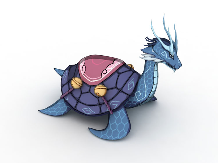 Desenho de dragão dragão de tartaruga de miragem modelo 3d