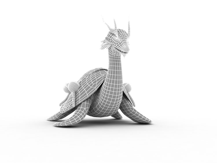 Dibujos animados dragón espejismo tortugas tortuga 3d modelo