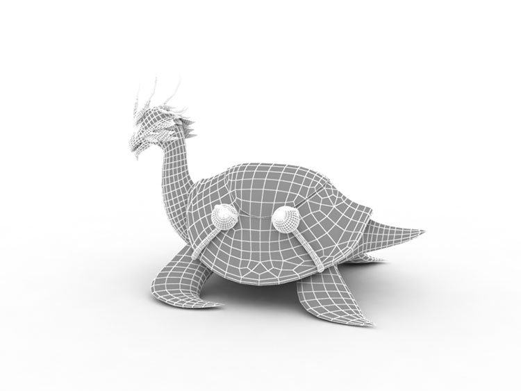 Karikatur Drachen Fata Morgana Schildkröte Schildkröte 3D-Modell