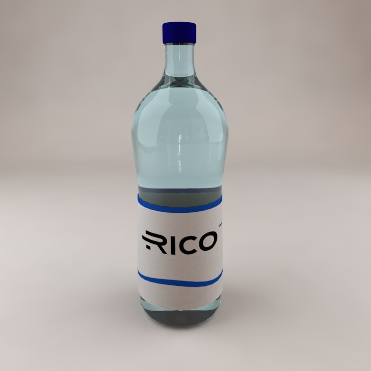 Water Drink bottle 3d Model with perfect liquid material