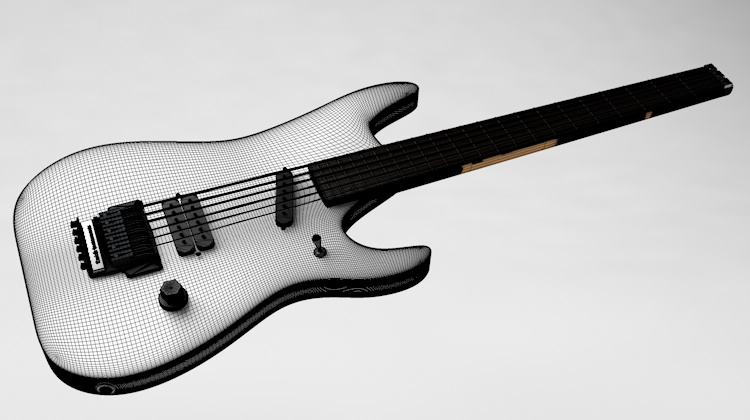 エレクトリックギター楽器3dモデル