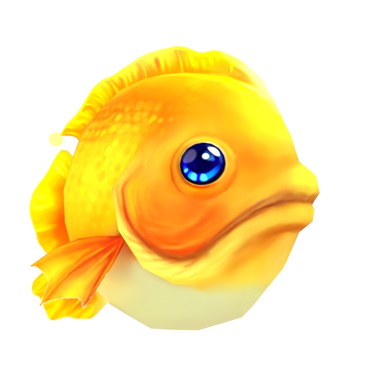 Карикатура риба нисък поли 3d модел