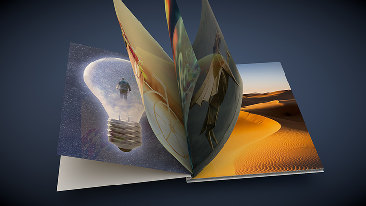 Flipping book 3d animation and 3d model