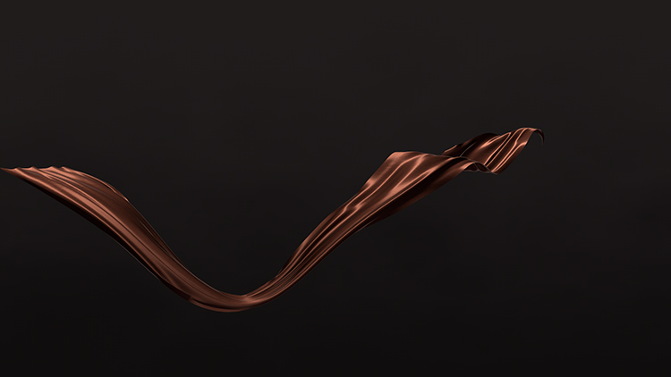 Vlnitá páska hedvábí 3d animace
